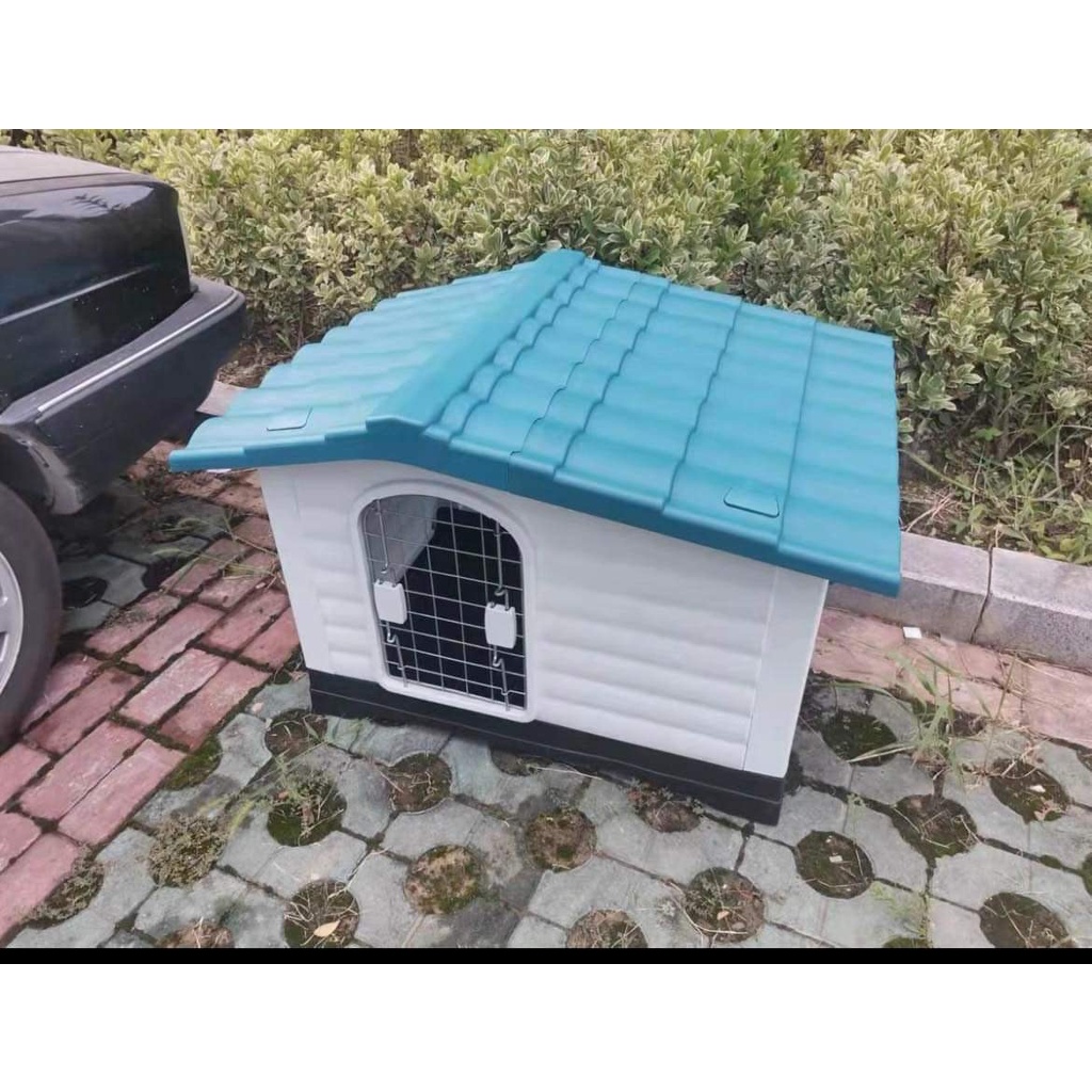 [2 Size] Nhà/ Chuồng cho chó bằng nhựa có hiên 2 cửa thoáng mát XINDING Pet House 424 dùng ngoài trời dễ dàng vệ sinh