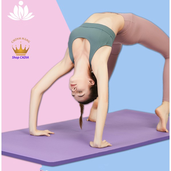 Thảm YOGA TPE Độ Dày 10mm Tặng Kèm Túi Lưới