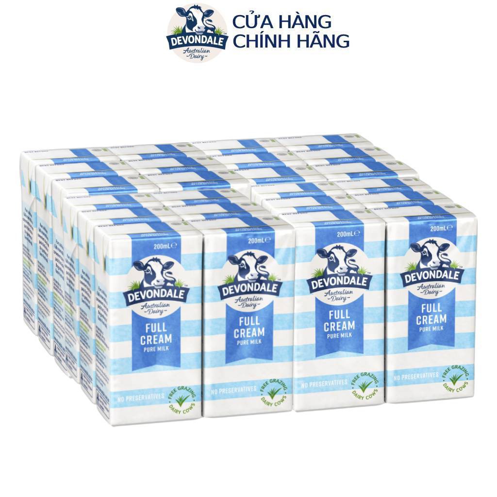 [SenXanh Emart] Thùng 24 hộp Sữa Devondale 200ml Nguyên Kem - Sữa Nhập Khẩu Úc