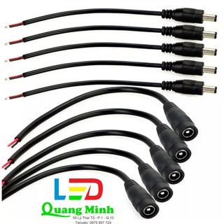 Dây nguồn dc đầu jack đực, cái dc 5.5x2.1mm đúc sẵn