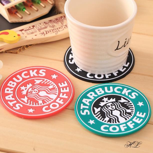 (hàng hot) Miếng lót ly cốc Starbucks - Lót ly chống trơn trượt chất liệu cao su