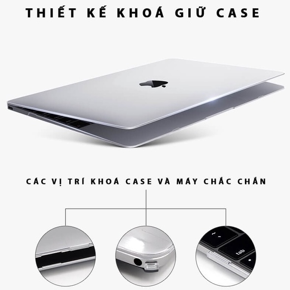 Combo Case, Ốp + Phủ phím cho Macbook Full (Tặng kèm nút chống bụi 8 màu)