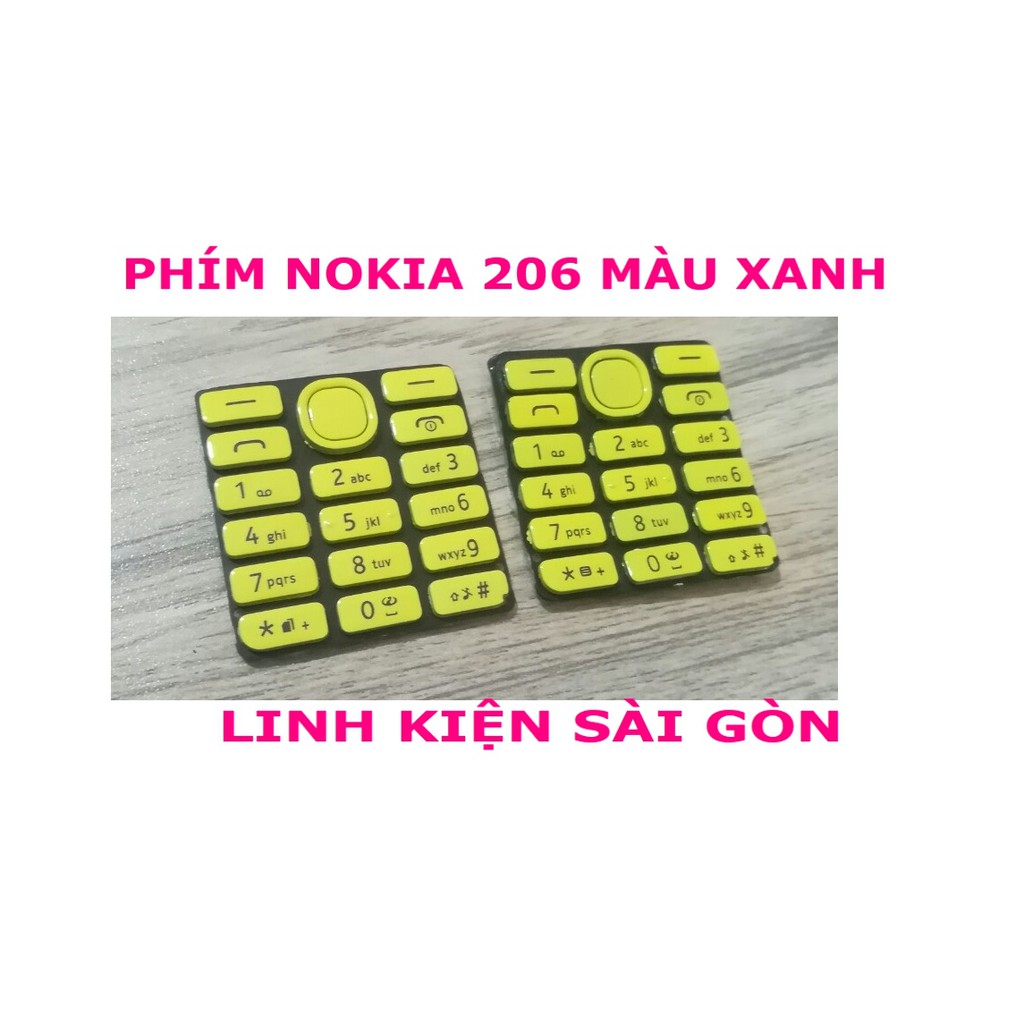 PHÍM NOKIA 206 MÀU XANH