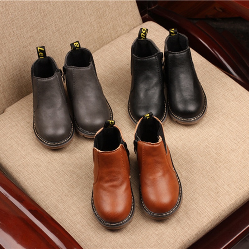 Giày Bốt Da PU Phong Cách Hàn Quốc Cho Bé Gái