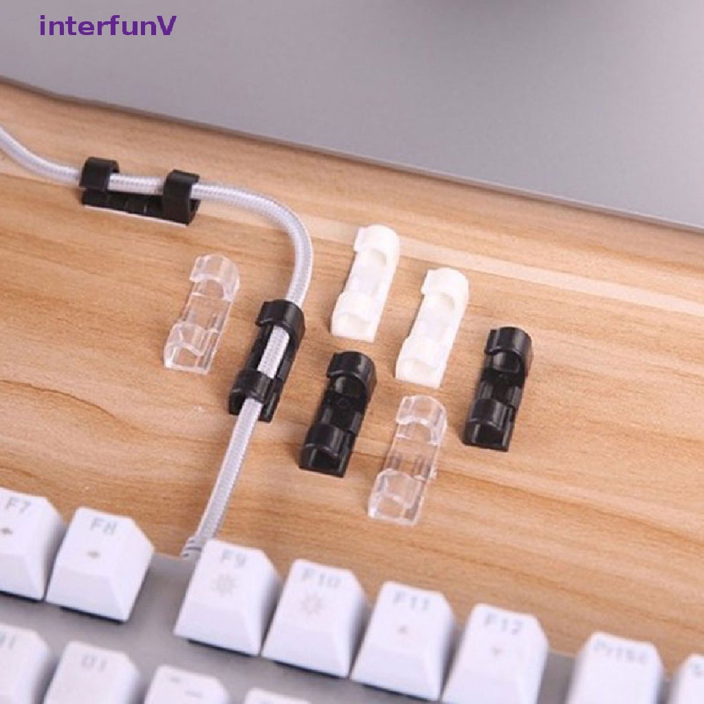 Bộ 20 Kẹp Cố Định Dây Cáp Sạc / Cuộn Dây Điện Để Bàn Tiện Dụng