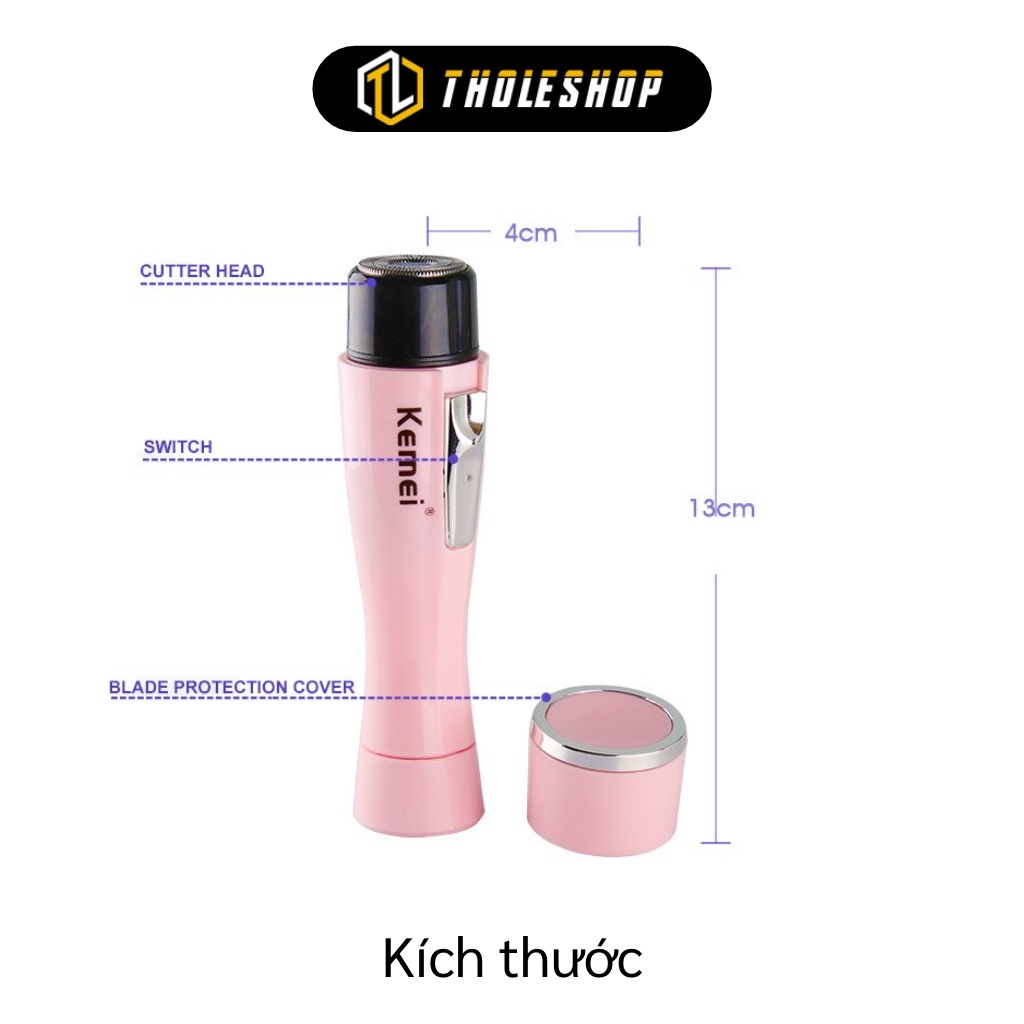 Máy cạo lông nách Kemei-1012 cho nữ sử dụng pin AA an toàn không đau màu hồng 2676