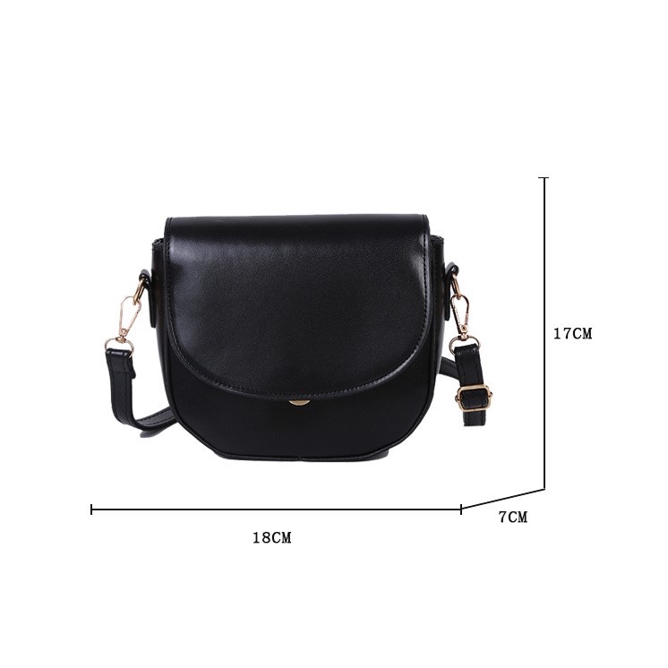 Túi xách nữ, túi đeo chéo kiểu dáng yên ngựa, da trơn phong cách Hàn Quốc Little_Lisa_Store 853