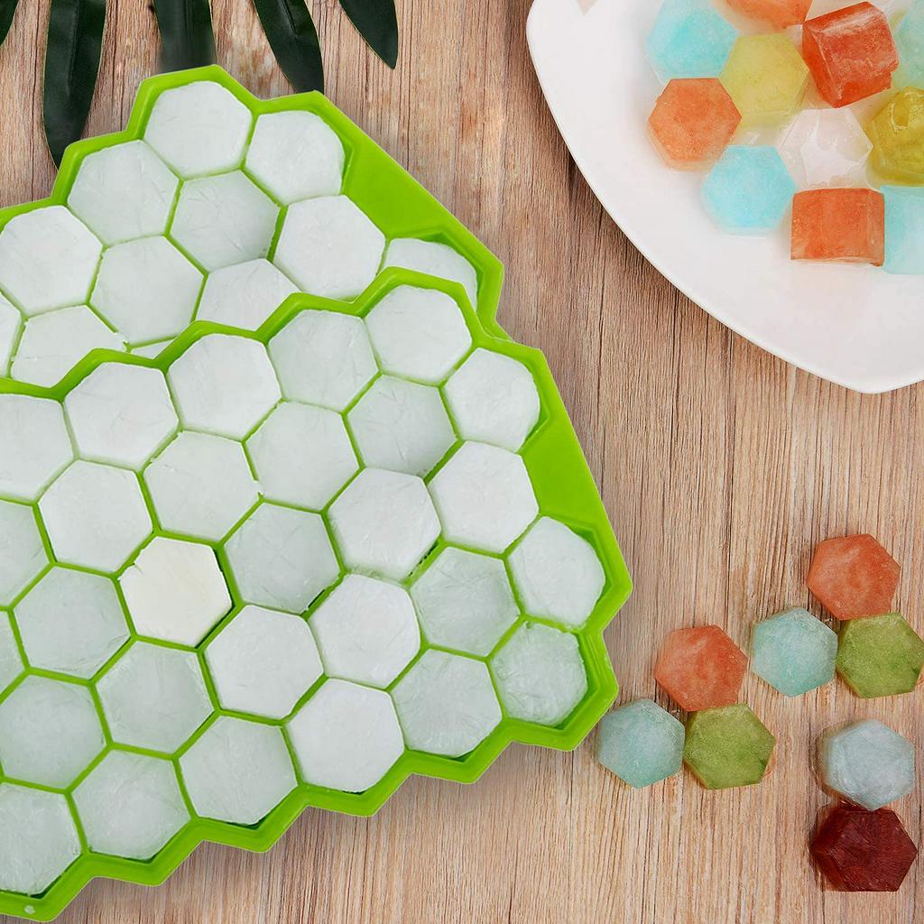 Khay làm đá ANAEAT bằng silicone hình tổ ong có nắp DIY