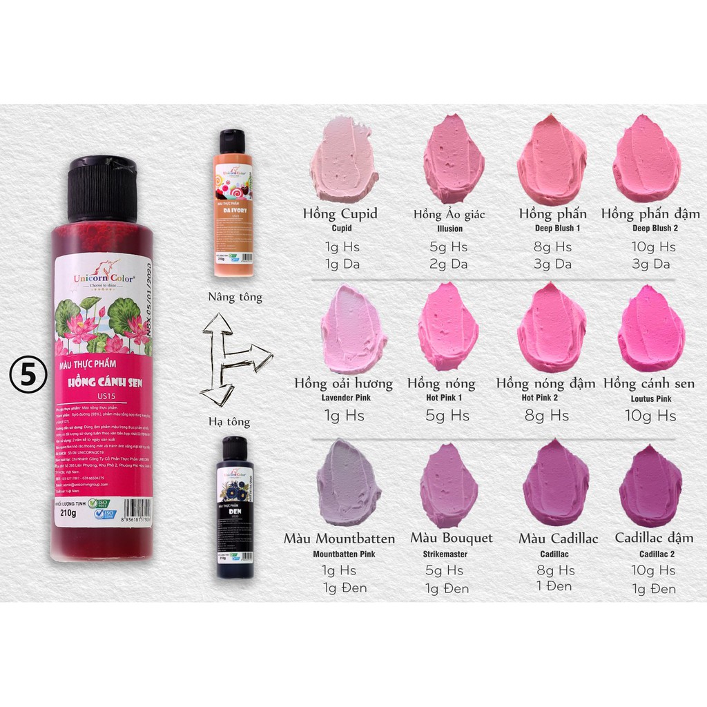 Màu thực phẩm 210g - Hồng cánh sen MS05  - Unicorn color
