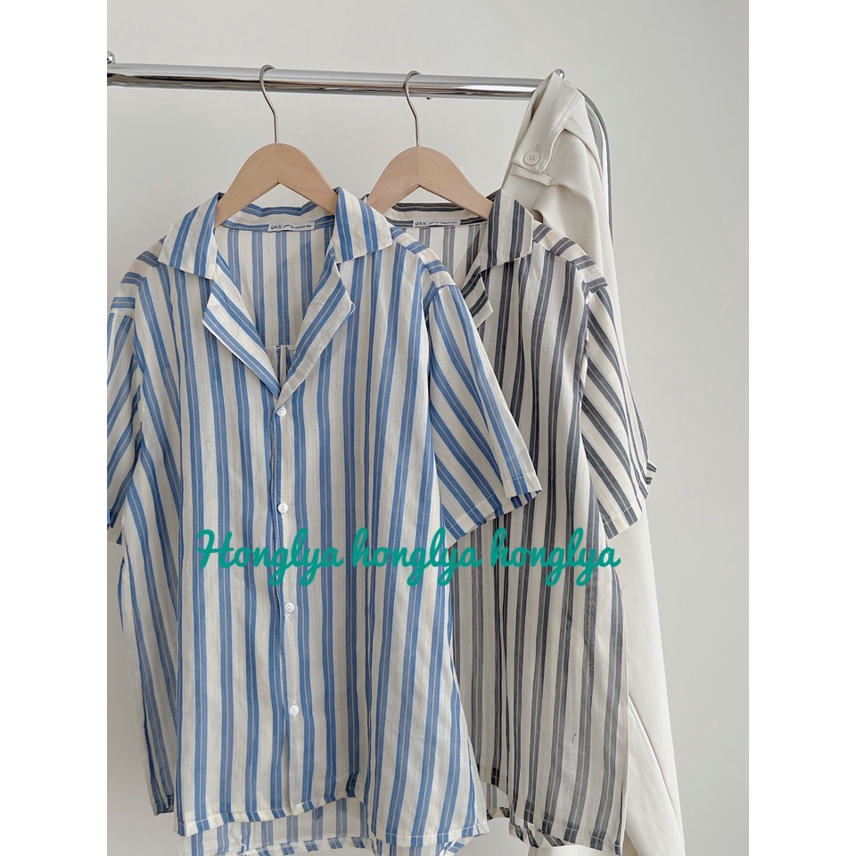 Sơ mi kẻ sọc ngắn tay hottrend mới