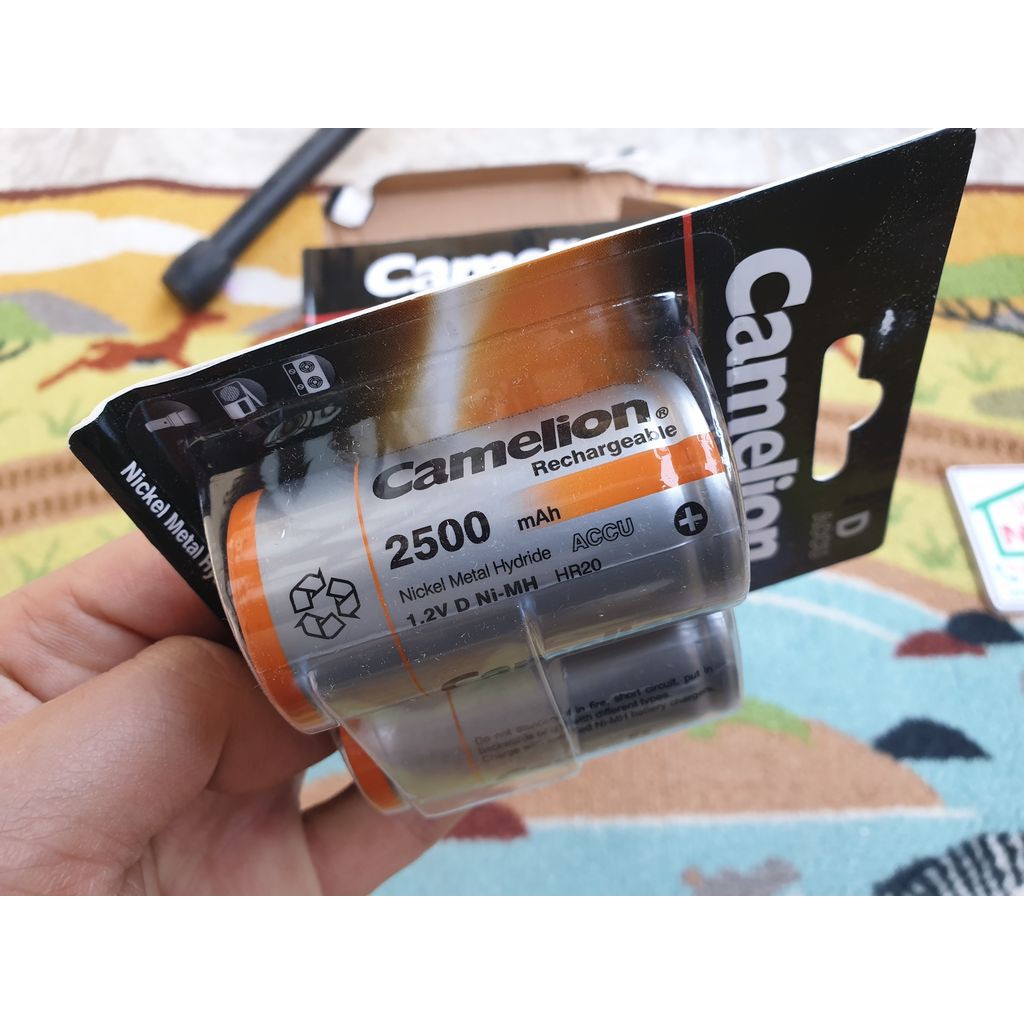 Bộ 2 pin đại sạc Camelion 2500mAh size D NH-D2500