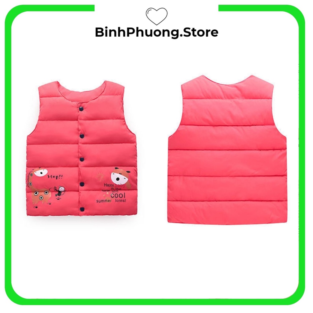 Áo Gile Phao Cho Bé Trai Gái, Áo Khoác Phao Cho Bé Hàn Quốc 6 tháng 1 2 3 4 5 tuổi BinhPhuong.Store