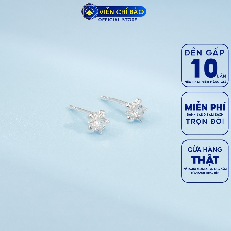 Bông tai nụ đá chất liệu bạc 925 thời trang phụ kiện trang sức nữ thương hiệu Viễn Chí Bảo E071