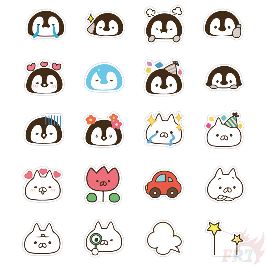 ❉ Nekopen - Anime Penguin &amp; Cats Stickers ❉ 40Pcs/Set DIY Decals Stickers for Album Diary Laptop Scrapbooks Skateboard