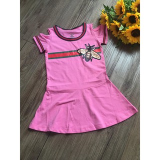 đầm thun rớt vai bé gái