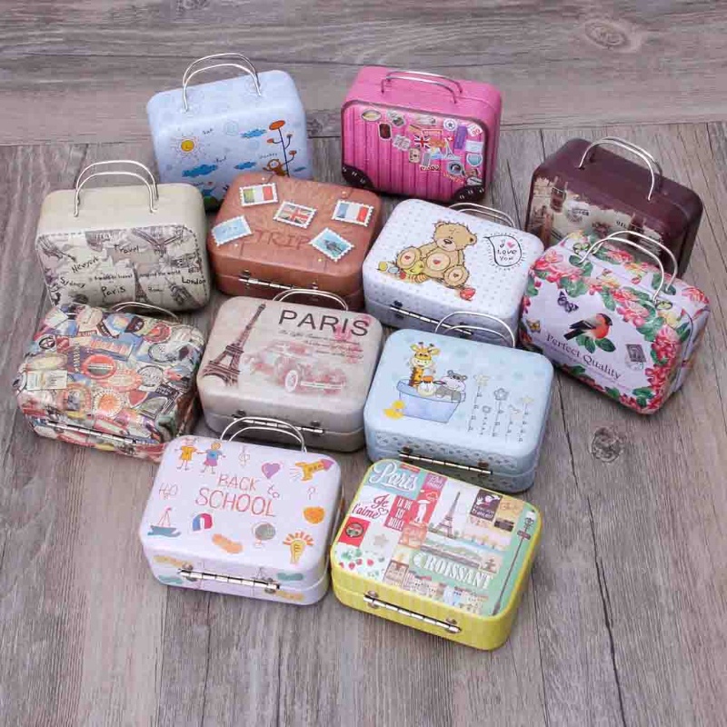 Hộp Đựng Kẹo Cưới Mini Bằng Kim Loại Hình Vali Độc Đáo