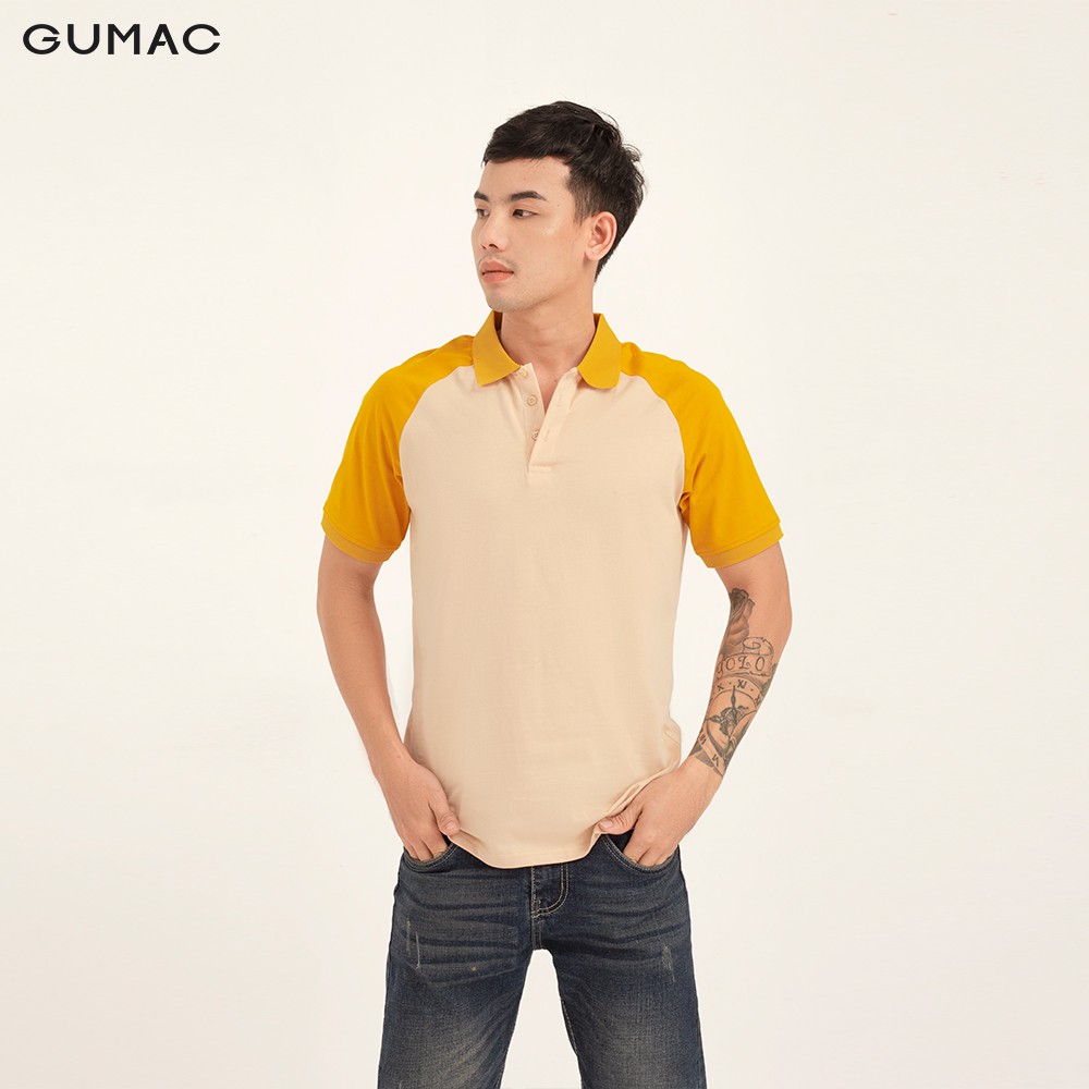 Áo thun polo nam raglan GUMAC đủ màu đủ size, thiết kế basic ATNB132 | BigBuy360 - bigbuy360.vn