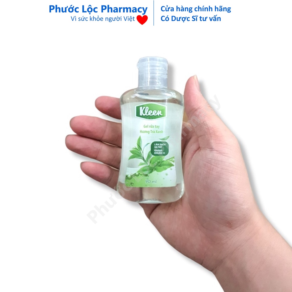 Dung dịch gel rửa tay khô bỏ túi kleen hương trà xanh 90ml - ảnh sản phẩm 3