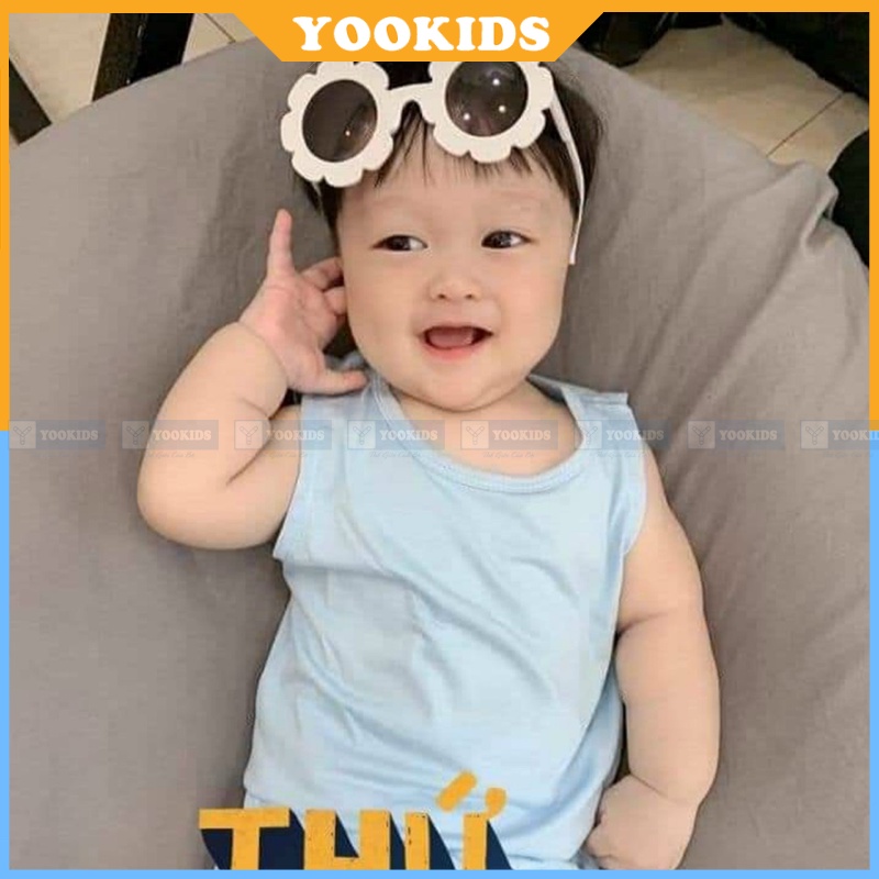 Áo ba lỗ trơn cho bé trai bé gái chất thun lạnh loại 1 YOOKIDS thấm hút mồ hôi cực tốt siêu mát cho bé 1 2 3 4  tuổi