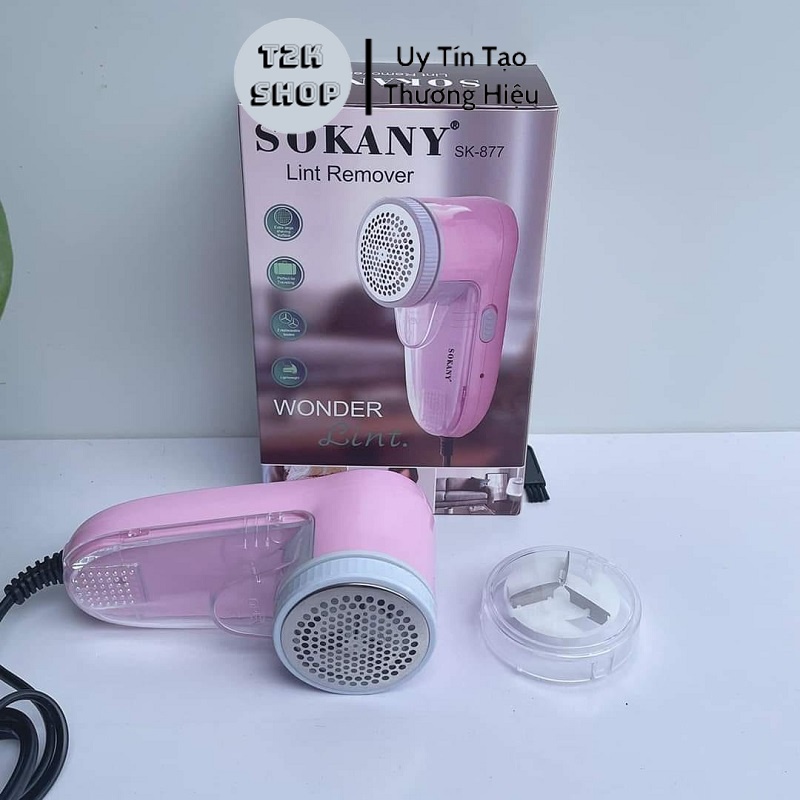 Máy Cắt Lông Xù Quần Áo Mini Cắm Điện SOKANY SK877 Tặng Kèm Lưỡi Cắt Thay Thế - T2K Shop