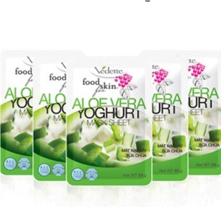 Combo 5 Mặt nạ giấy sữa chua nha đam/ kiwi/ dâu/ nho/ cam Vedette 25g