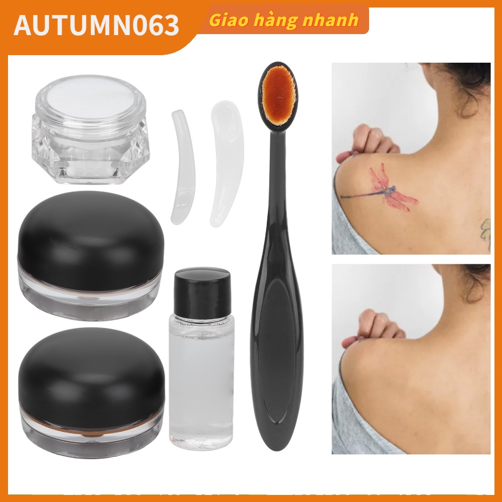 2 cái 0.4oz Kem Che Khuyết Điểm Hình Xăm Không Thấm Nước Vết Sẹo Cho Nam Nữ (Màu Tối Màu Sáng) Autumn063