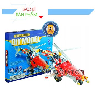 Đồ chơi cho bé lắp ráp thông minh sáng tạo mô hình xe ô tô sắt, máy bay sắt nhiều chi tiết - Thị trấn đồ chơi