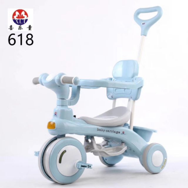 Xe đạp 3 bánh cần đẩy phát nhạc 618 cho bé