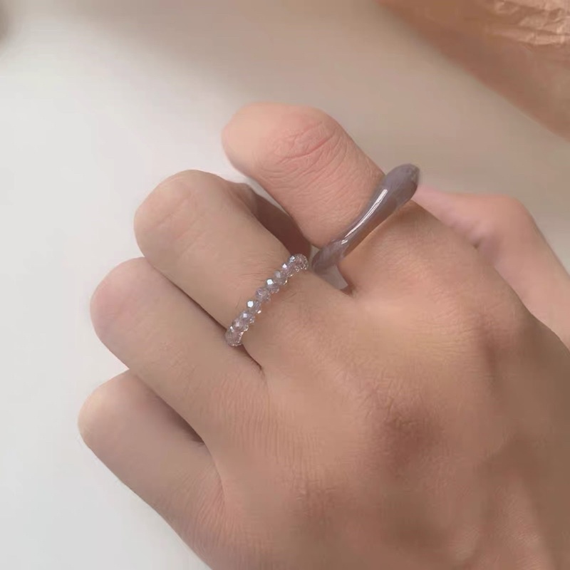Set 2 nhẫn nhựa hottrend Hàn
