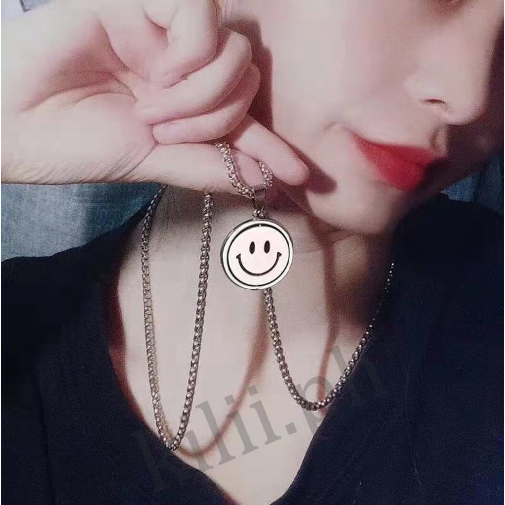 Kilii Vòng cổ Mặt Cười Phong Cách Hiphop Đường Phố