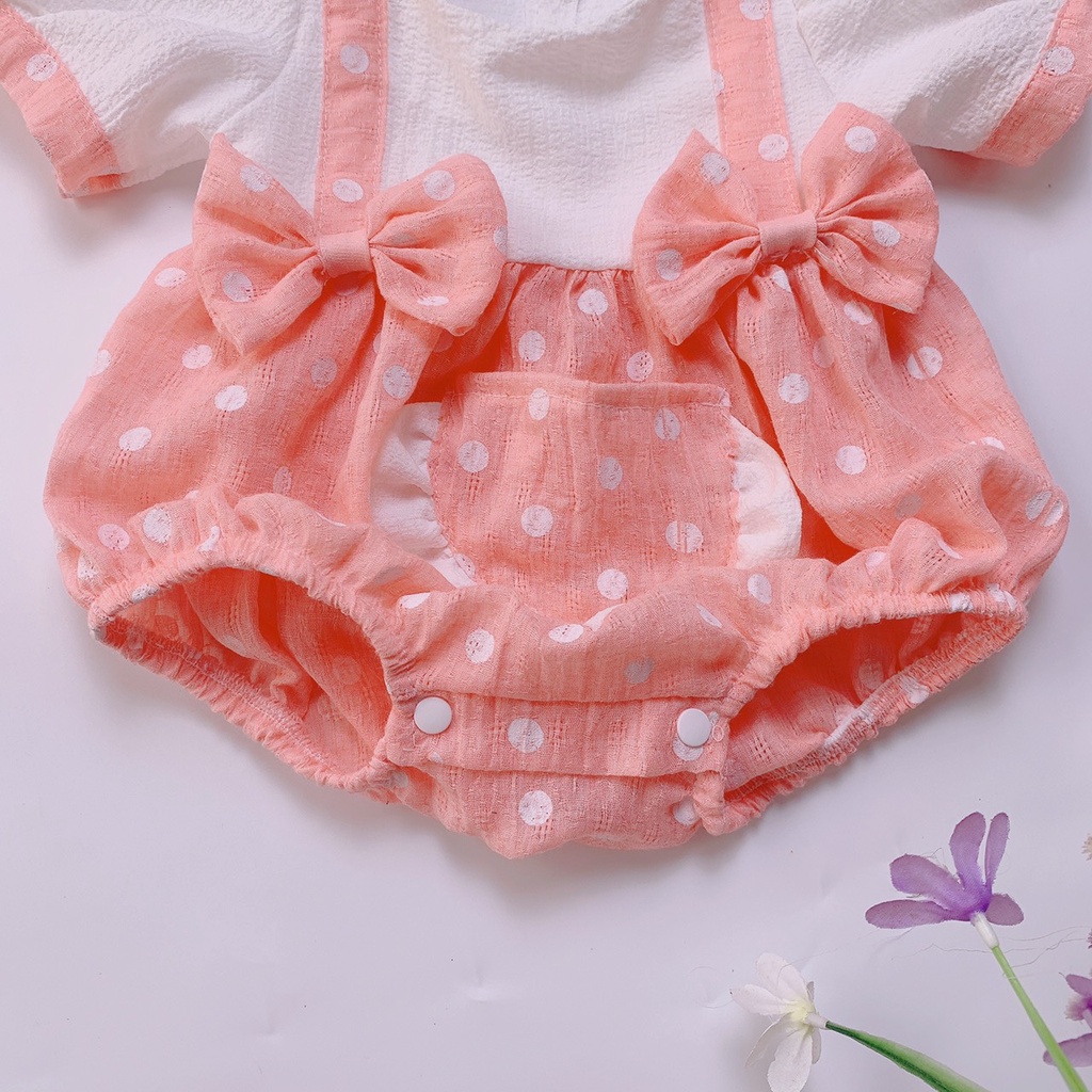 Body bé gái hoạ tiết chấm bi nơ hồng [𝑻𝑨̣̆𝑵𝑮 𝑲𝑬̀𝑴 𝑻𝑼𝑹𝑩𝑨𝑵] Su Shop-mặc sinh Nhật- thôi nôi quà tặng
