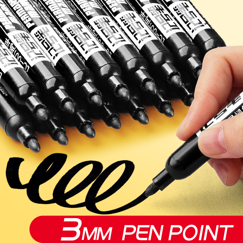 Bộ 10 cây bút lông dầu bút đánh dấu khô nhanh chống nước thay mực được màu đen/đỏ/xanh dương