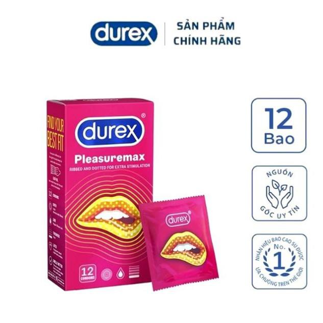 [Gân gai cực khoái] Bao Cao Su Durex Pleasuremax Chính Hãng Tăng Khoái Cảm Hộp 12 bao– durex_officialstore