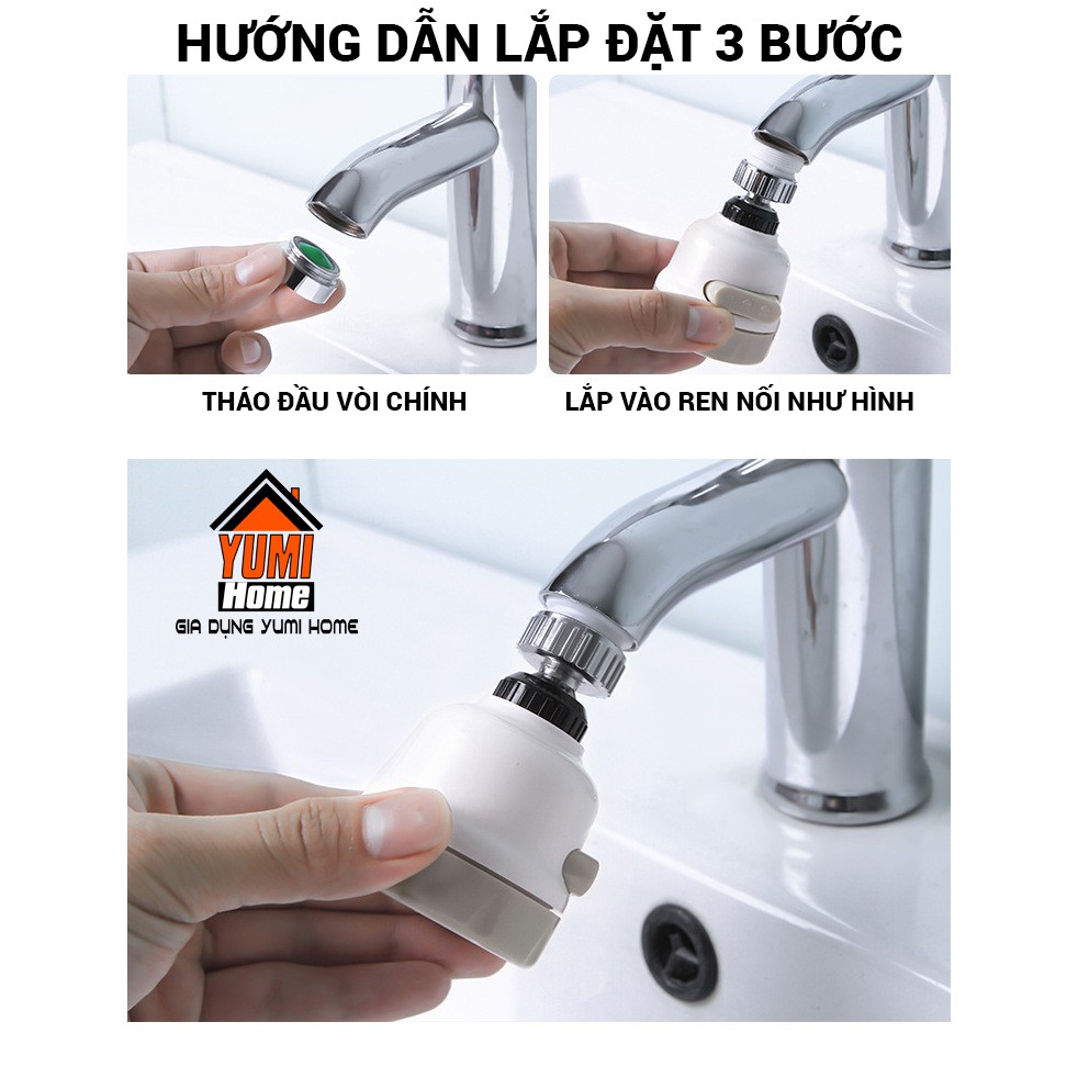 Đầu vòi tăng áp lực nước xoay 360 độ, 3 chế độ nước, vòi nối dài/ngắn - dễ lắp đặt cho vòi rửa chén, vòi rửa tay