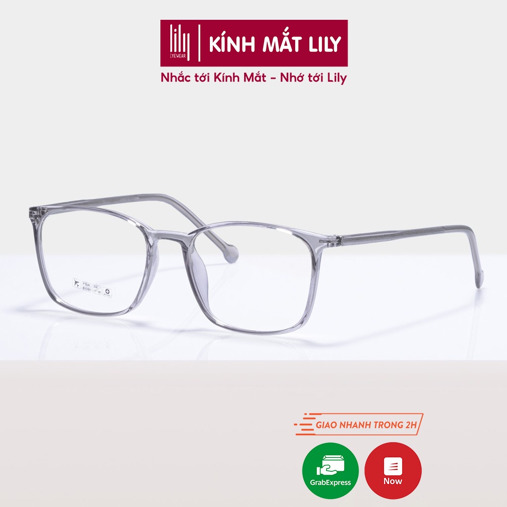 Gọng kính cận nam nữ LILYEYEWEAR mắt vuông chất liệu nhựa dẻo màu sắc thời trang 8252