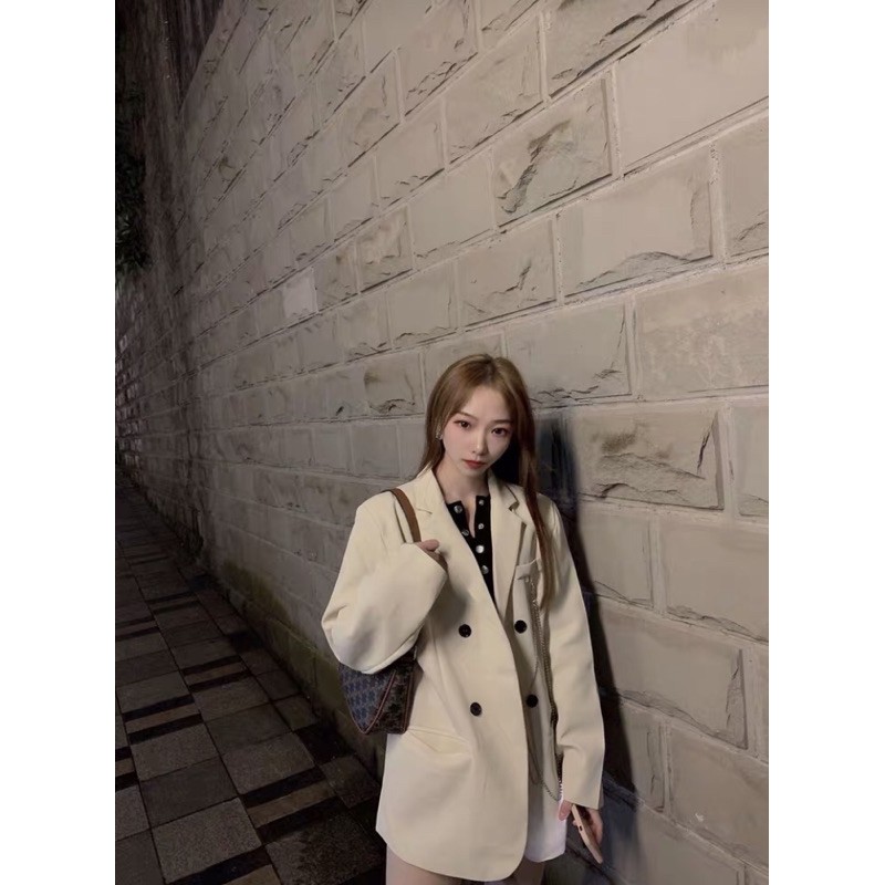 Áo khoác vest blazer Hàn quốc kèm dây xích có ảnh thật | BigBuy360 - bigbuy360.vn