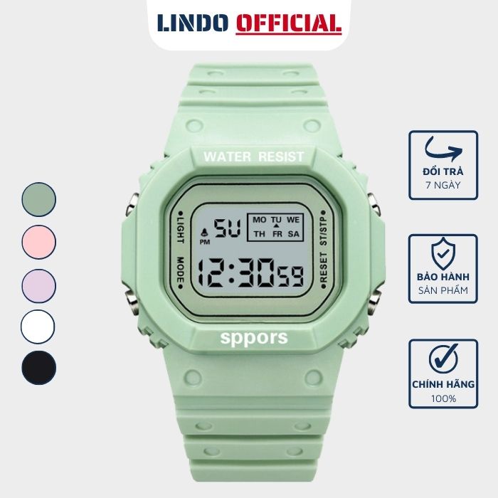 Đồng hồ điện tử nam nữ D-ZINER K02 thể thao, mặt chữ nhật cá tính chính hãng - LINDO