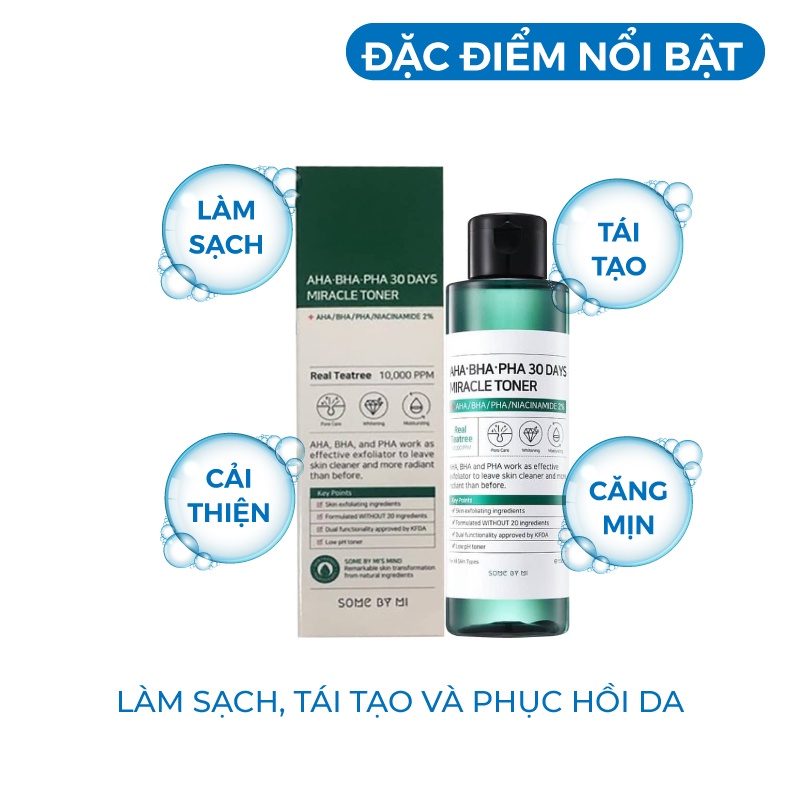 Nước hoa hồng dưỡng da và giảm mụn AHA BHA PHA 30 Days 150ml [ Cam Kết Chính Hãng Hàn Quốc ]