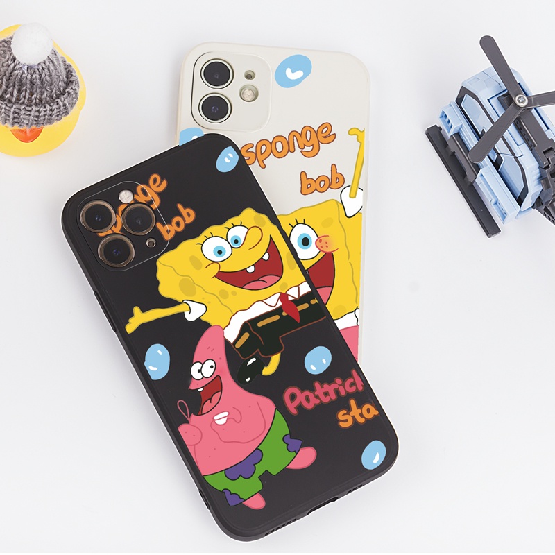SUNTAIHO Ốp lưng iphone Ốp điện thoại silicon họa tiết hoạt hình Spongebob thích hợp cho iPhone 13 12 11 Mini Pro X XR XS Max 7/8 Plus