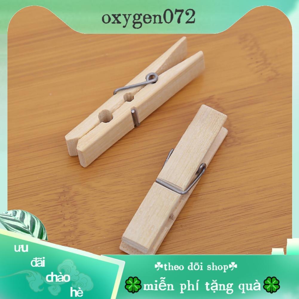 Oxygen072 20 cái Chốt quần áo bằng tre Clothespins với Kẹp chống gió mùa xuân cho ban công ngoài trời