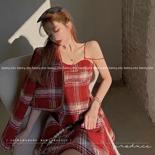 HANNY V16 Set váy dây dạ ( ảnh thật )
