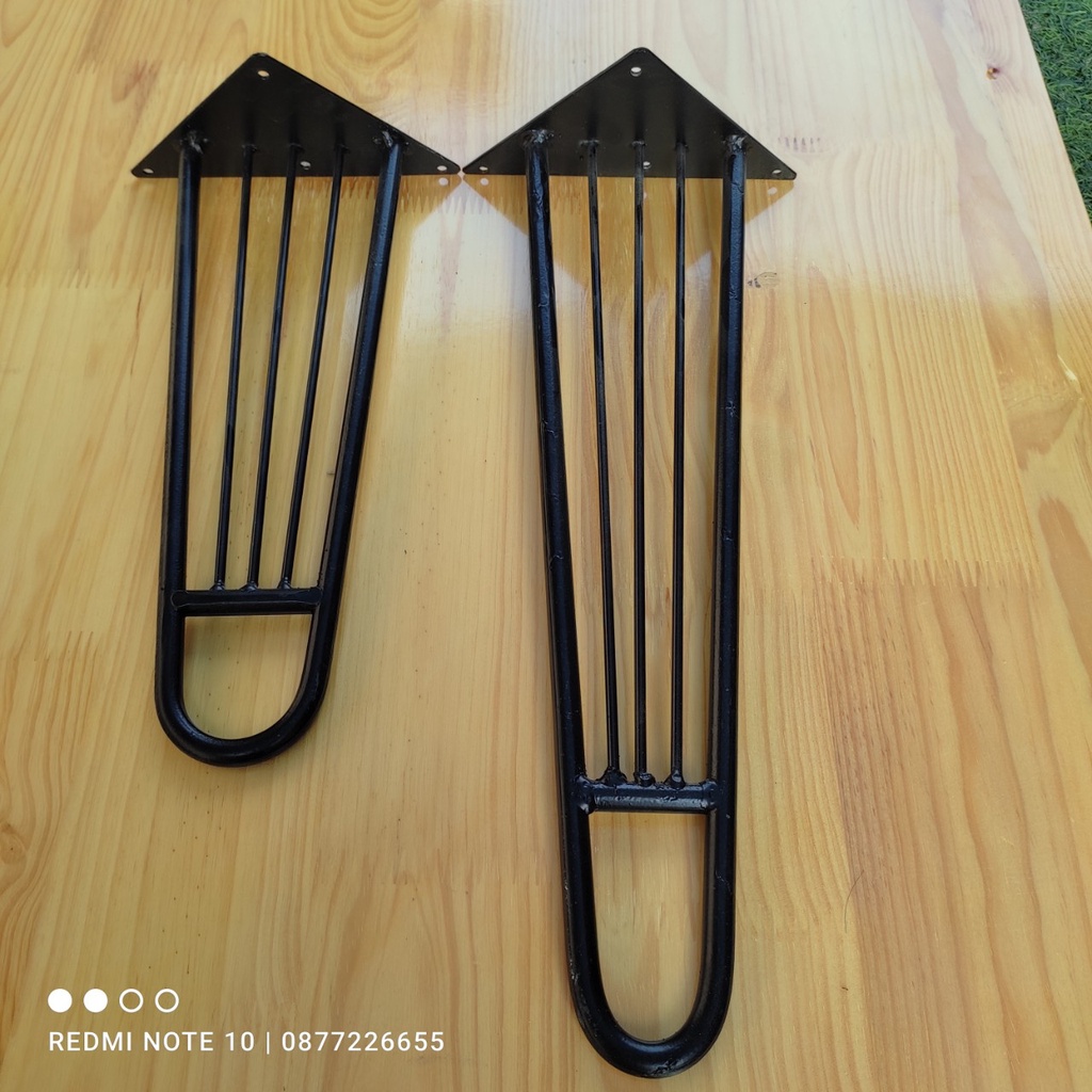 Chân bàn sắt hairpin loại 2 thanh sắt to nhiều nan sắt nhỏ cao 30cm - 72cm| Chân lắp bàn ghế mặt gỗ nguyên tấm Tổng