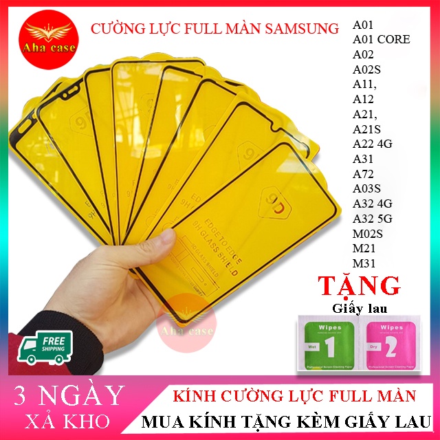 (Combo 3) Kính Cường Lực Samsung A01, core, A02, A11, A12, A21, A21s, A22 4G, A31, A72, A03s, A32 4G, A32 5G, M02s, M21