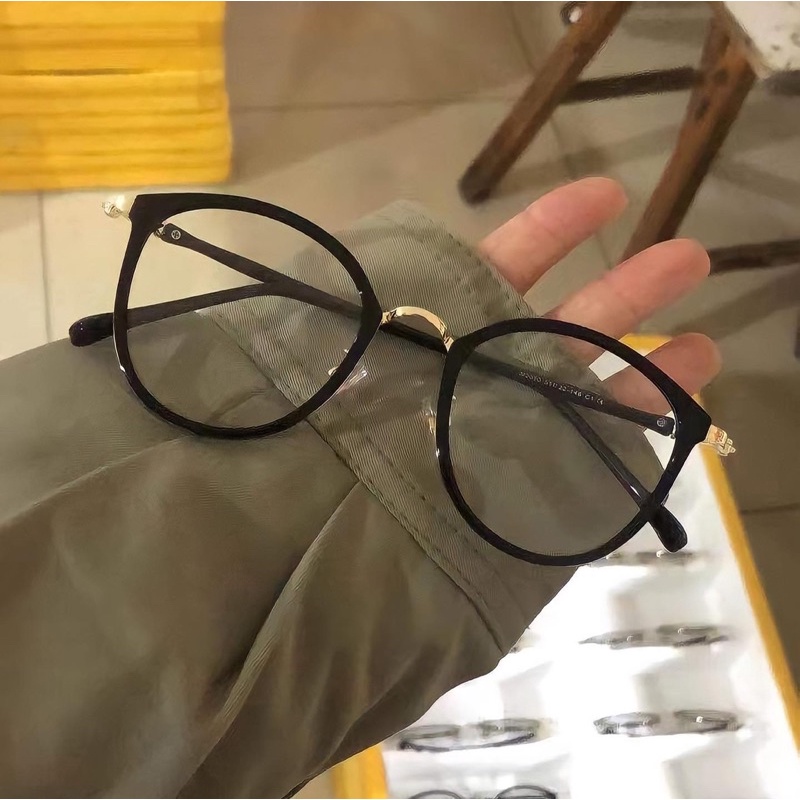 Kính không độ , gọng kính kim loại bầu tròn 2053 cao cấp Jolie eyewear