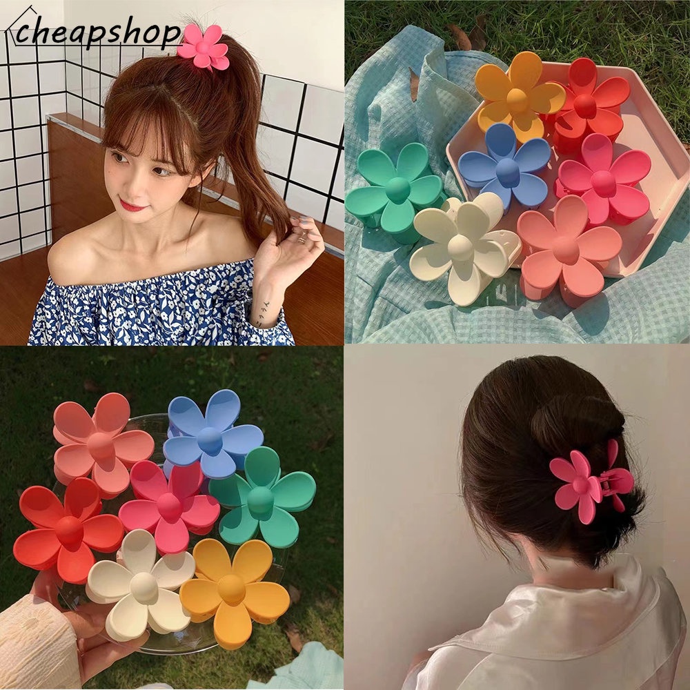 Kẹp tóc iF YOU acrylic mặt hoa nhiều màu sắc phong cách Hàn Quốc cổ điển cho nữ