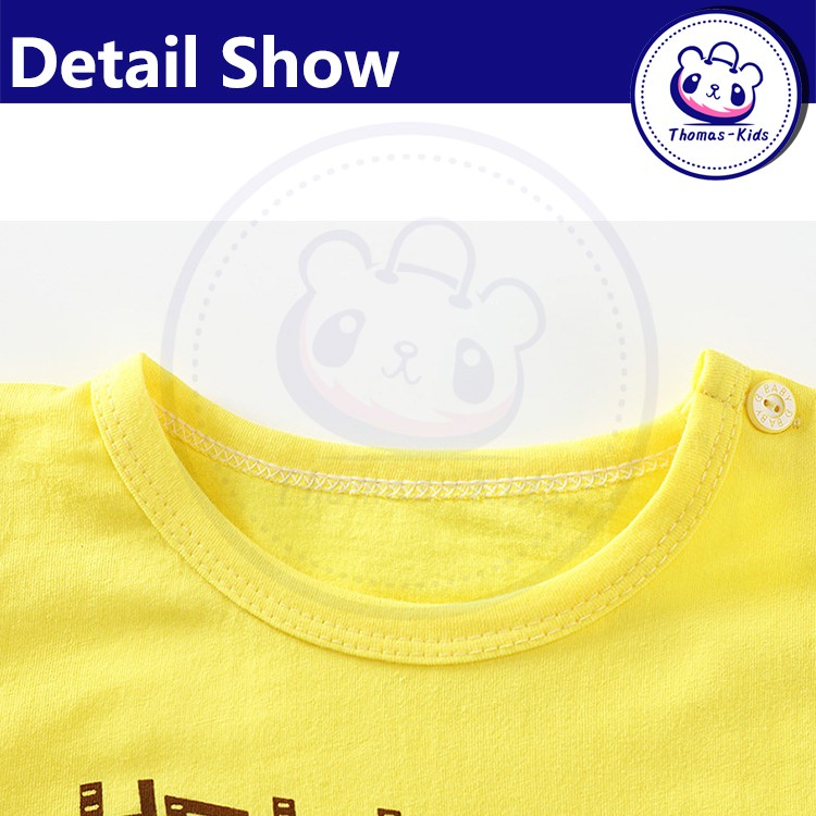 [THOMAS KIDS] Áo Thun Cotton Ngắn Tay In Họa Tiết Hoạt Hình Cho Bé Trai Gái 1-6 Tuổi