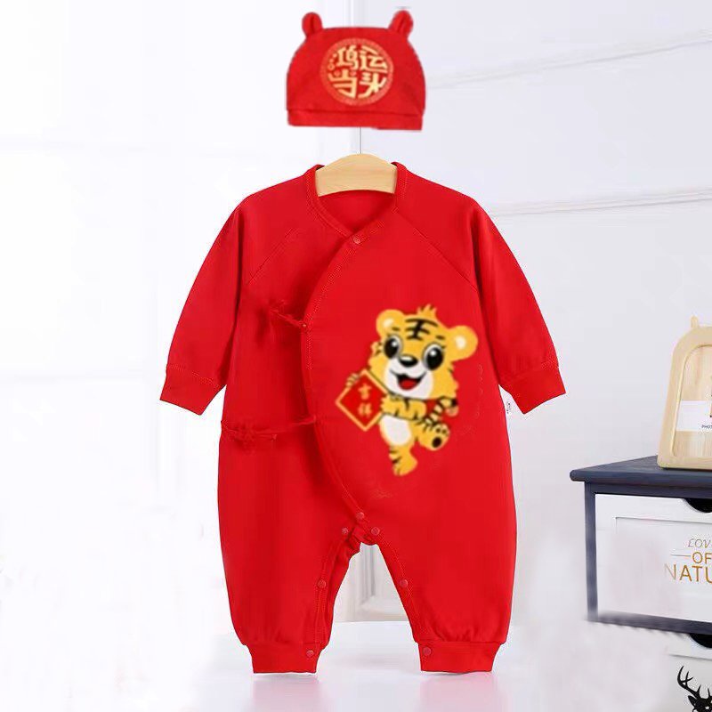 Body Buộc Dây dài tay tài lộc mẫu Quần áo trẻ em chất cotton mền mịn cho bé trai bé gái từ 0-12 tháng