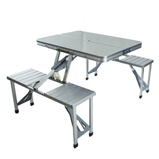 Bàn Xếp Du Lịch, Bàn Gấp Dã Ngoại - 4 Ghế Nhôm Liền ZX17403