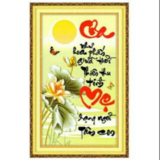 Tranh đính đá CHA MẸ DF100 144x70cm chưa đính