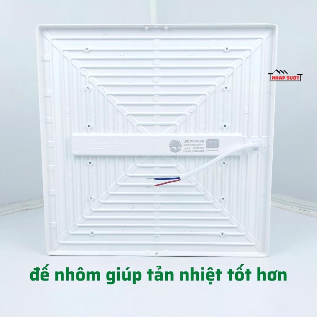 Đèn LED Ốp Trần Nổi 30W Rạng Đông Đế Nhôm, Thiết Kế Tràn Viền IP54 (Vuông/Tròn) - LN12